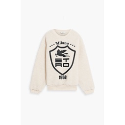 Embroidered faux shearling sweater