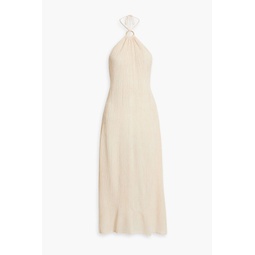 Lana plisse bamboo and silk-blend midi dress