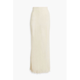 Sereia plisse bamboo and silk-blend maxi skirt