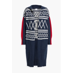 Fair Isle merino wool and cashmere-blend hooded cardigan