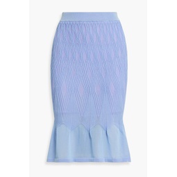 Ava fluted cable-knit skirt