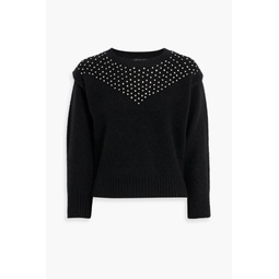 Astra brushed crystal-embellished knitted sweater