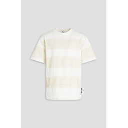 Mesh-paneled cotton-jersey T-shirt