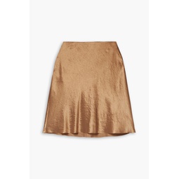 Crinkled-satin mini skirt
