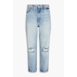 Terri distressed high-rise straight-leg jeans