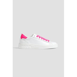 Neon two-tone leather sneakers