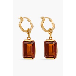 Gold-plated, quartz and Siamite earrings