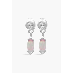 Recycled sterling silver opal earrings