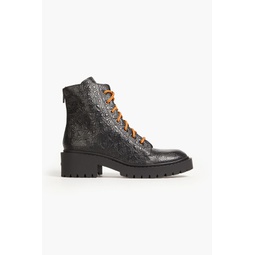 Pike embossed leather combat boots