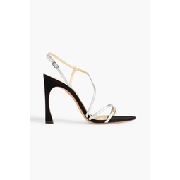 Alana metallic leather and suede slingback sandals