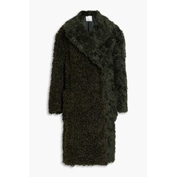 Double-breasted faux shearling coat