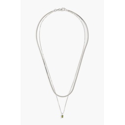 Recycled sterling silver peridot necklace