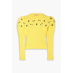 Oma embroidered ribbed wool sweater