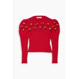 Oma embroidered ribbed wool sweater