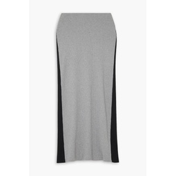 Ribbed two-tone cotton-jersey maxi skirt
