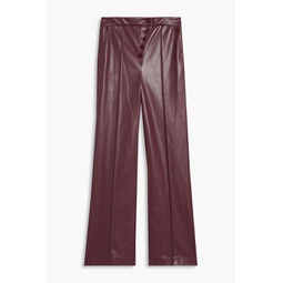 Lynda faux stretch-leather flared pants