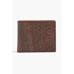 Paisley-print coated-canvas wallet