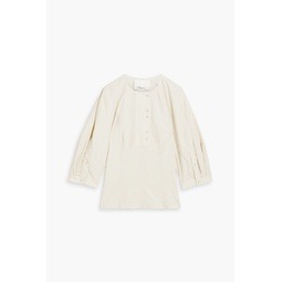 Cotton-blend poplin blouse