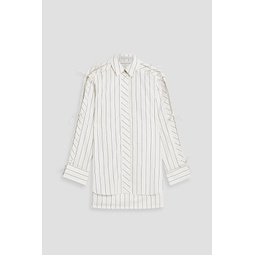 Unite bow-detailed striped cotton-poplin shirt