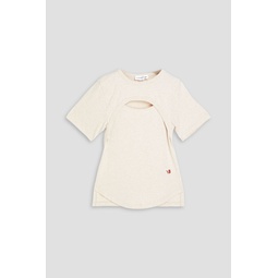 Embroidered cutout cotton-jersey T-shirt