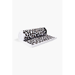 Leopard-print cotton-terry towel