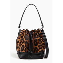 Le Seau small leopard-print calf hair and leather bucket bag