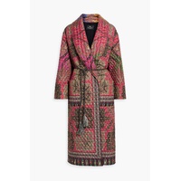 Quilted printed silk coat