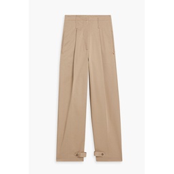Greta pleated cotton-blend twill tapered pants