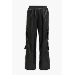 Faux leather cargo pants