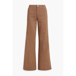 Makena cotton-blend twill wide-leg pants