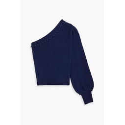 Virginia one-sleeve faux pearl-embellished merino wool sweater