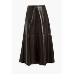 Jacqueline leather midi skirt