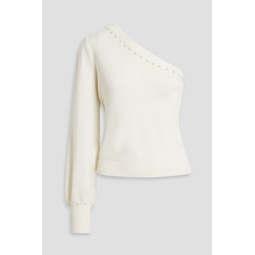 Virginia one-sleeve faux pearl-embellished merino wool sweater