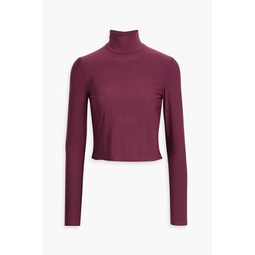 Butter cropped stretch-Micro Modal turtleneck top