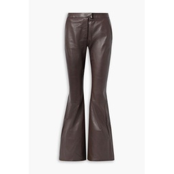 Lin leather flared pants