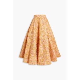 Bergamota Vuelo Atardecer quilted floral-print cotton maxi skirt