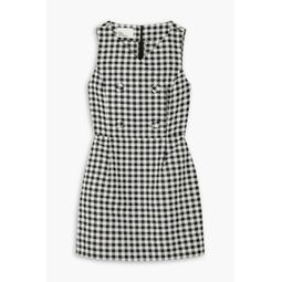 Gingham cotton-blend boucle-jacquard mini dress