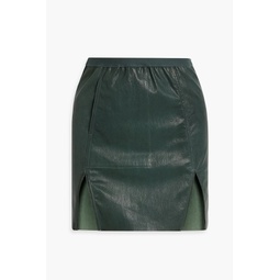 Leather-blend mini skirt
