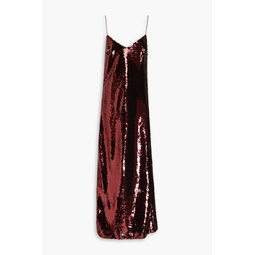 Shelly sequined metallic woven maxi dress