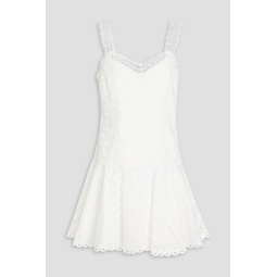 Huelva lace-paneled broderie anglaise cotton-blend mini dress