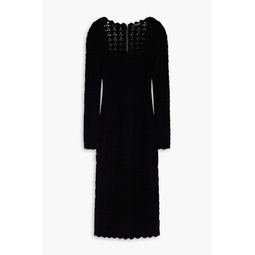 Crocheted wool and cashmere-blend midi dress
