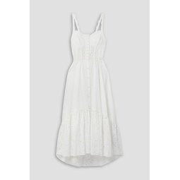Irene tiered broderie anglaise cotton-blend maxi dress