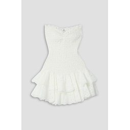 Megan strapless broderie anglaise cotton-blend mini dress