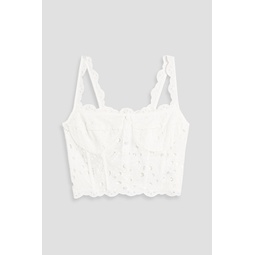 Tessa cropped broderie anglaise cotton-blend top