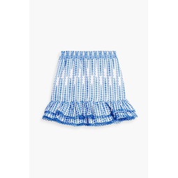 Nova tiered broderie anglaise cotton-blend mini skirt