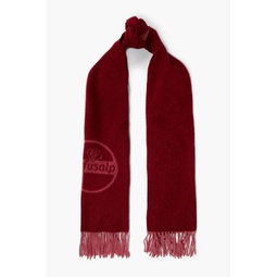 Jacquard-knit wool scarf