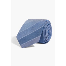Striped cotton and mulberry silk-blend tie