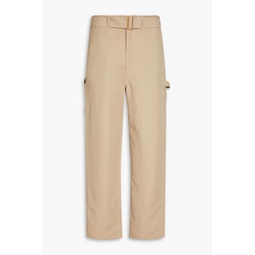 Belted twill cargo pants