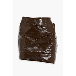 Babette coated cotton-blend canvas mini skirt