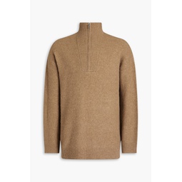 Brushed knitted half-zip sweater